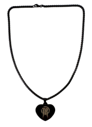 BLACK přívěsek SRDCE a řetízek - znak TR/kruh 