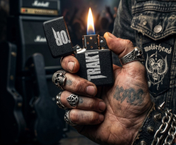 TRAKTOR zapalovač - black - "kov-benzin"